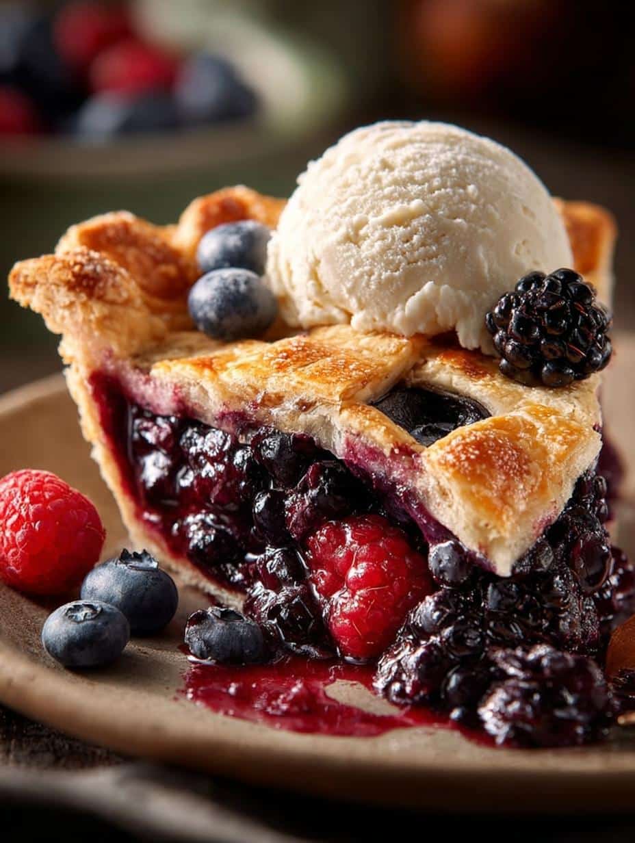 Triple Berry Pie with