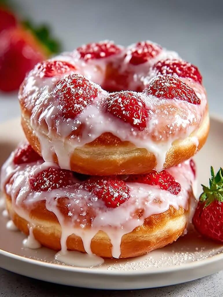 Valentines Day Strawberry Donuts