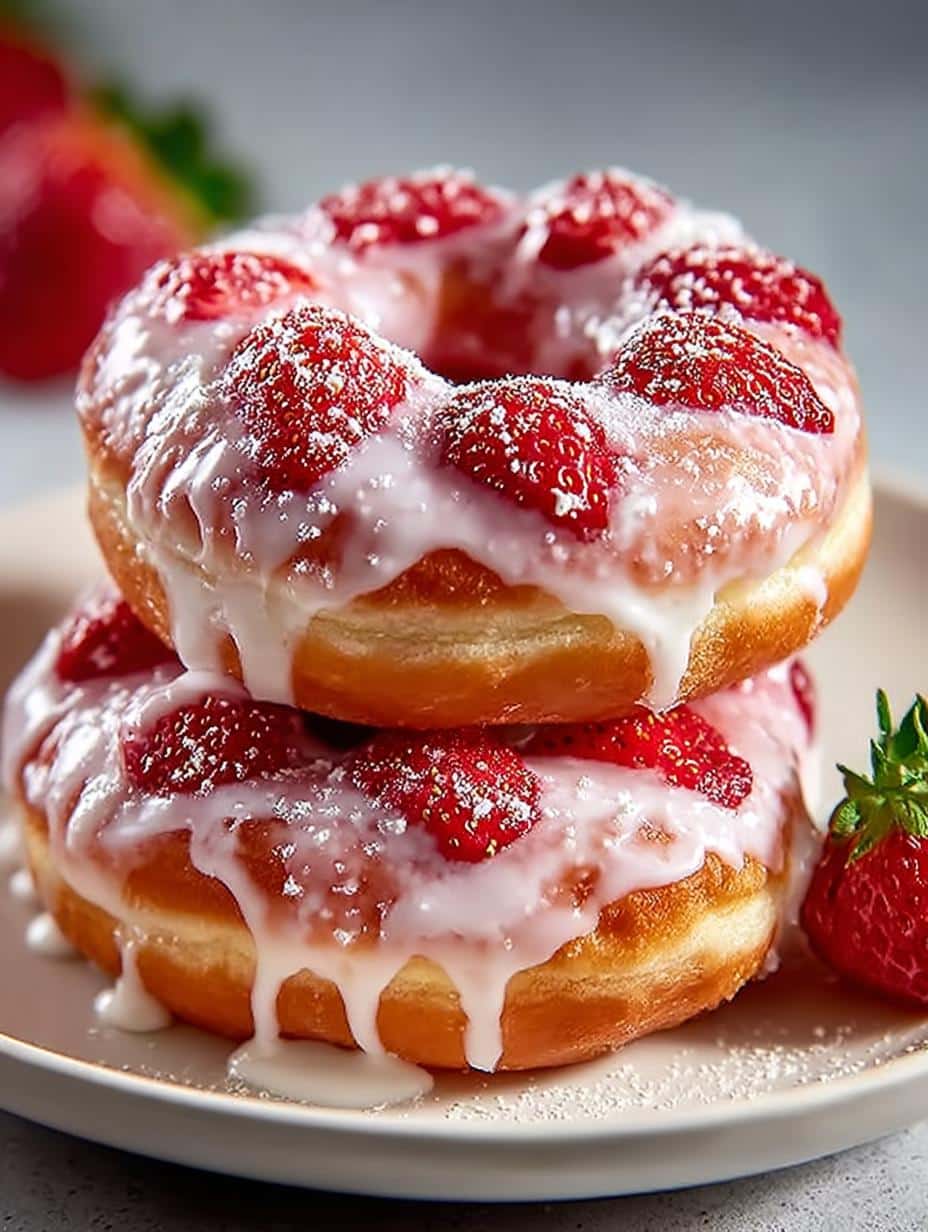 Valentines Day Strawberry Donuts