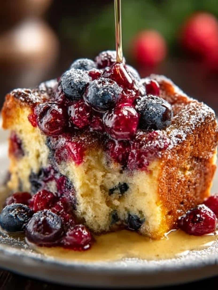 Wild Berry Bread Pudding with Zesty Orange Sauce - Wild Berry Bread Pudding - main visual representation