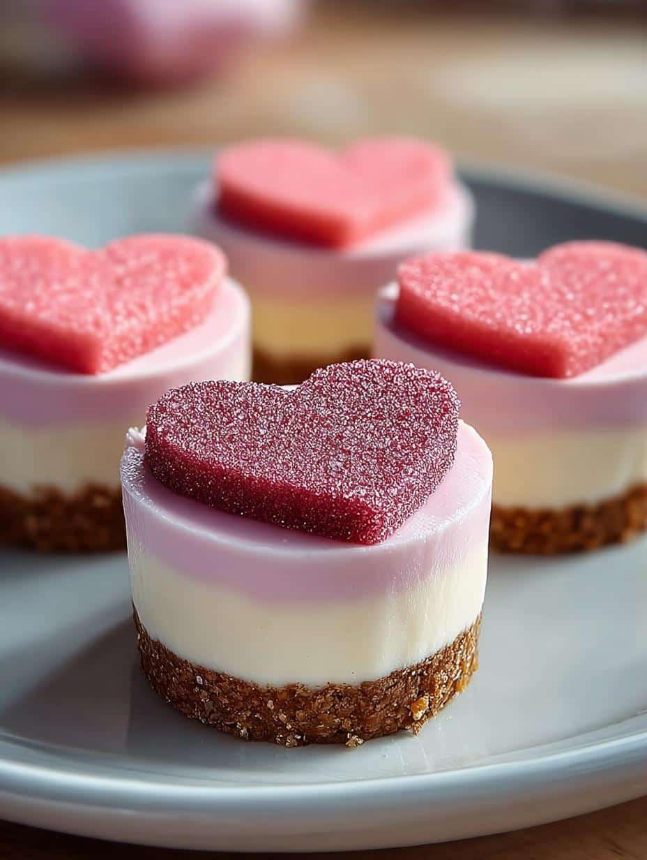 Conversation Heart Mini Cheesecakes: Sweet Treats for Love - Conversation Heart Mini Cheesecakes - additional detail