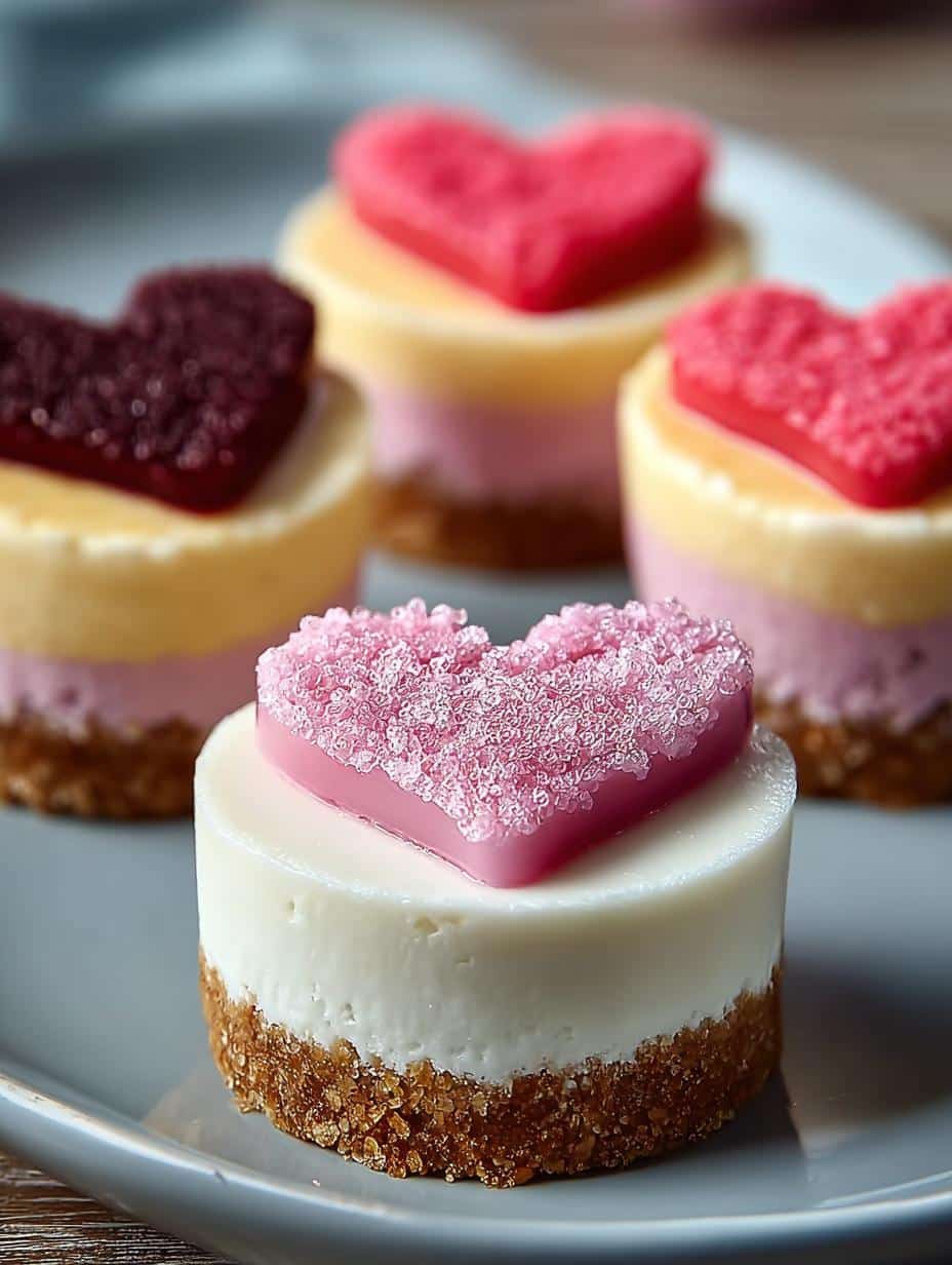 Conversation Heart Mini Cheesecakes