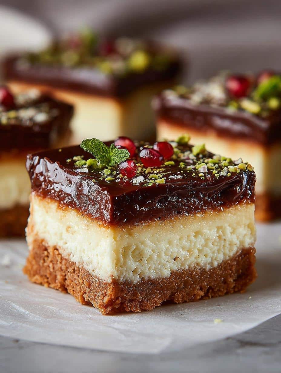 Indulge in 6 Delightful Dubai Chocolate Cheesecake Bars 2 Indulge in 6 Delightful Dubai Chocolate Cheesecake Bars - Dubai Chocolate Cheesecake Bars - main visual representation
