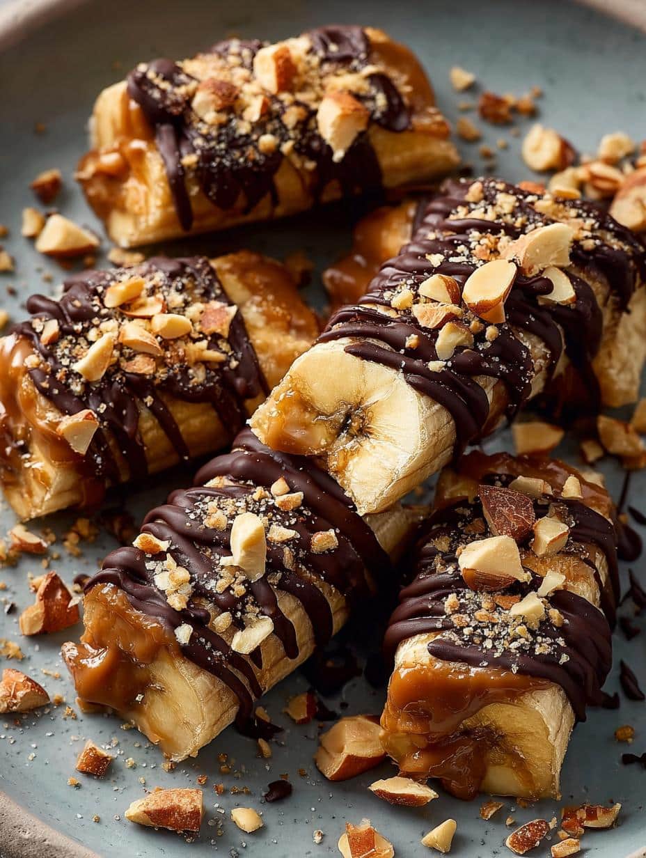 Frozen Banana Snickers Bites