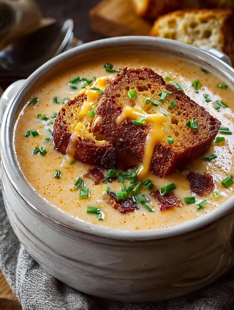 Savory Monte Cristo Soup with a Sweet Raspberry Twist - Monte Cristo Soup - main visual representation