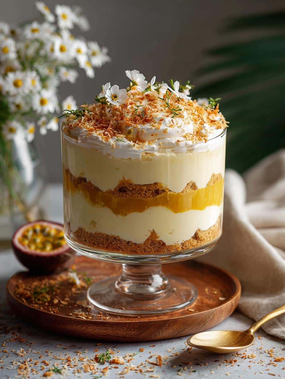 Delightful Passionfruit Trifle with Coconut Layers - Passionfruit Trifle with Coconut - main visual representation