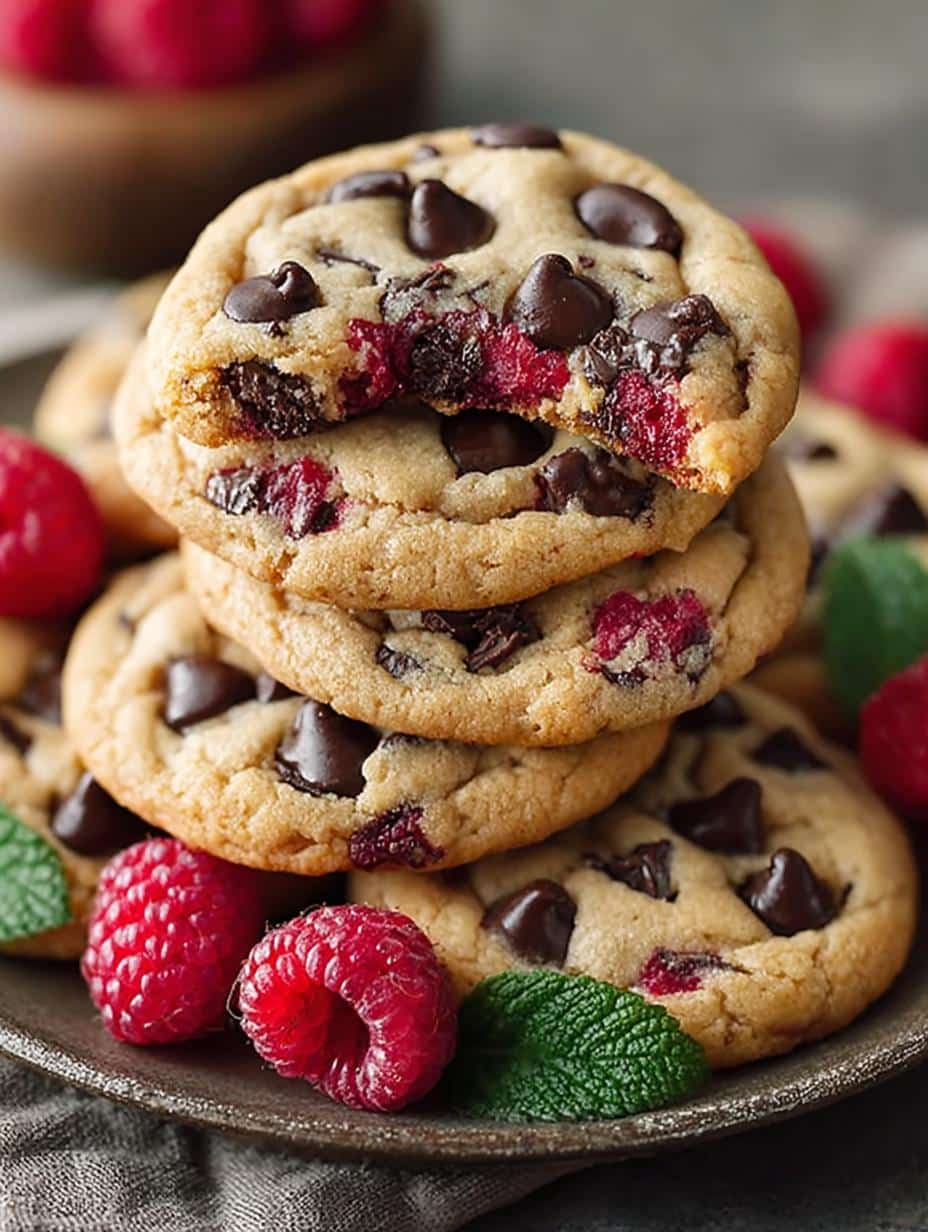 Irresistible Raspberry Chocolate Chip Cookies in 30 Minutes - Raspberry Chocolate Chip Cookies - main visual representation