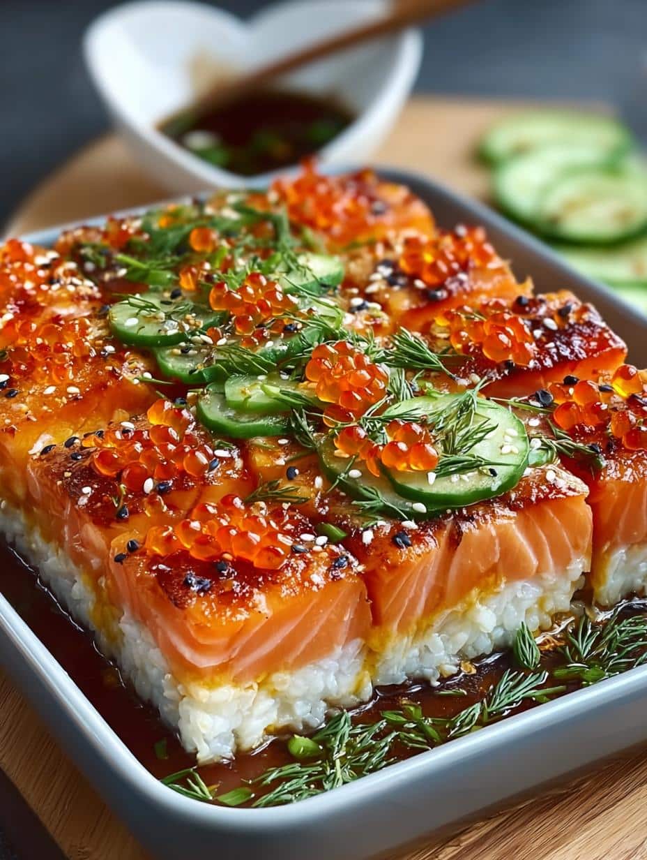 Salmon Sushi Bake