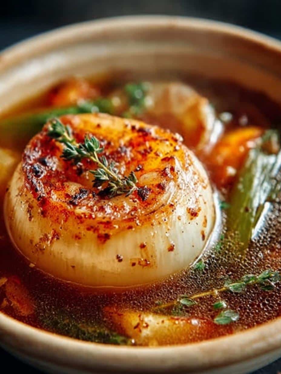 Irresistible Southern Style Onion Boil served on a rustic table