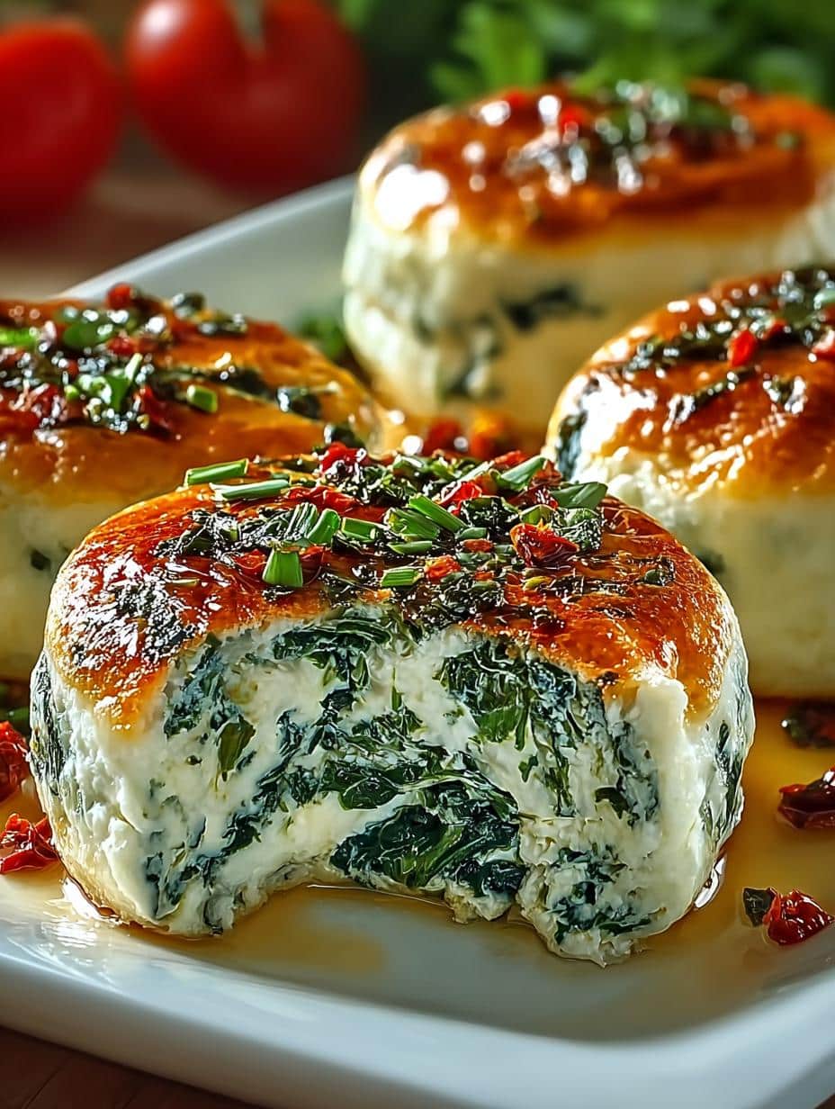 Spinach Cottage Cheese Flagels
