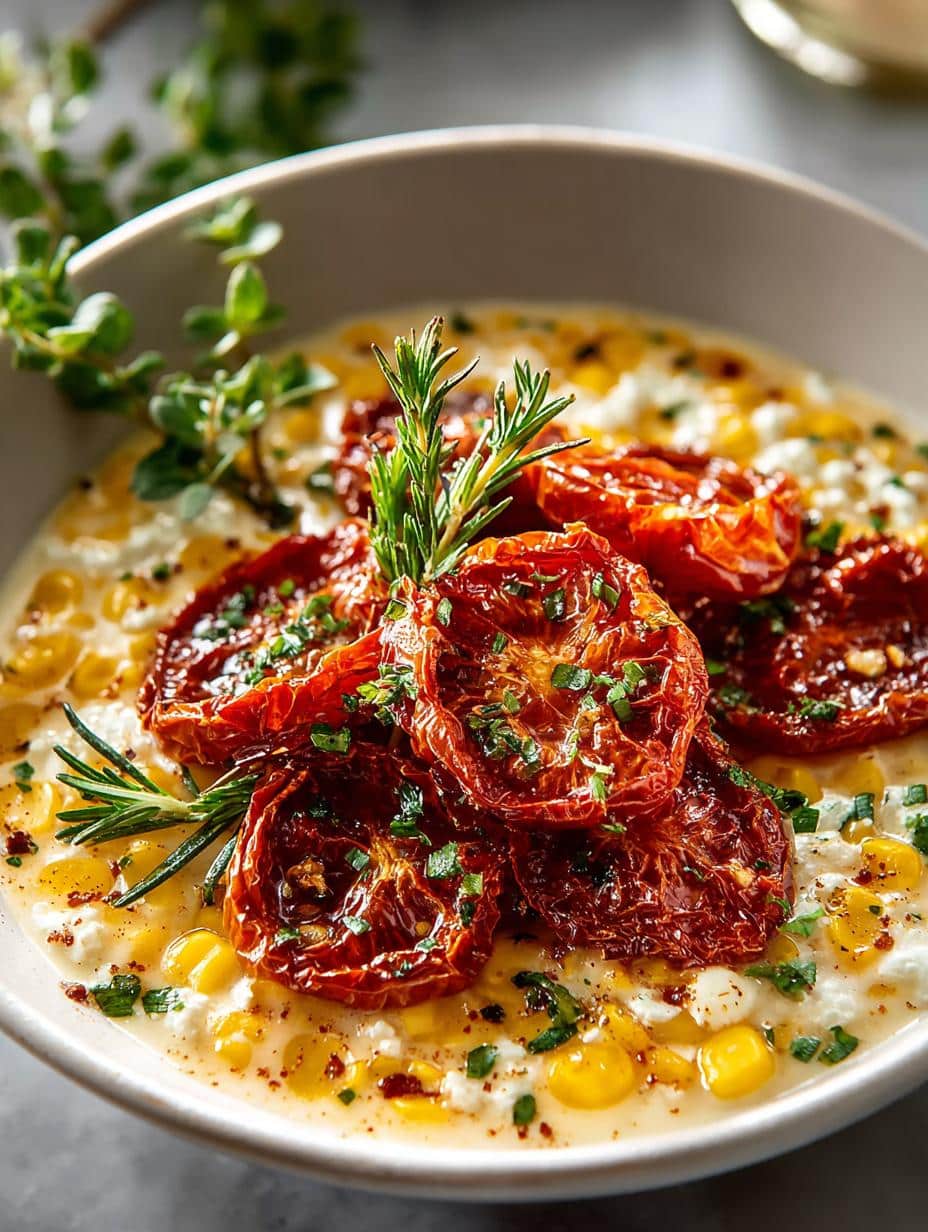 Delicious Sun Dried Tomato Corn Chowder Recipe - Sun Dried Tomato Corn - additional detail