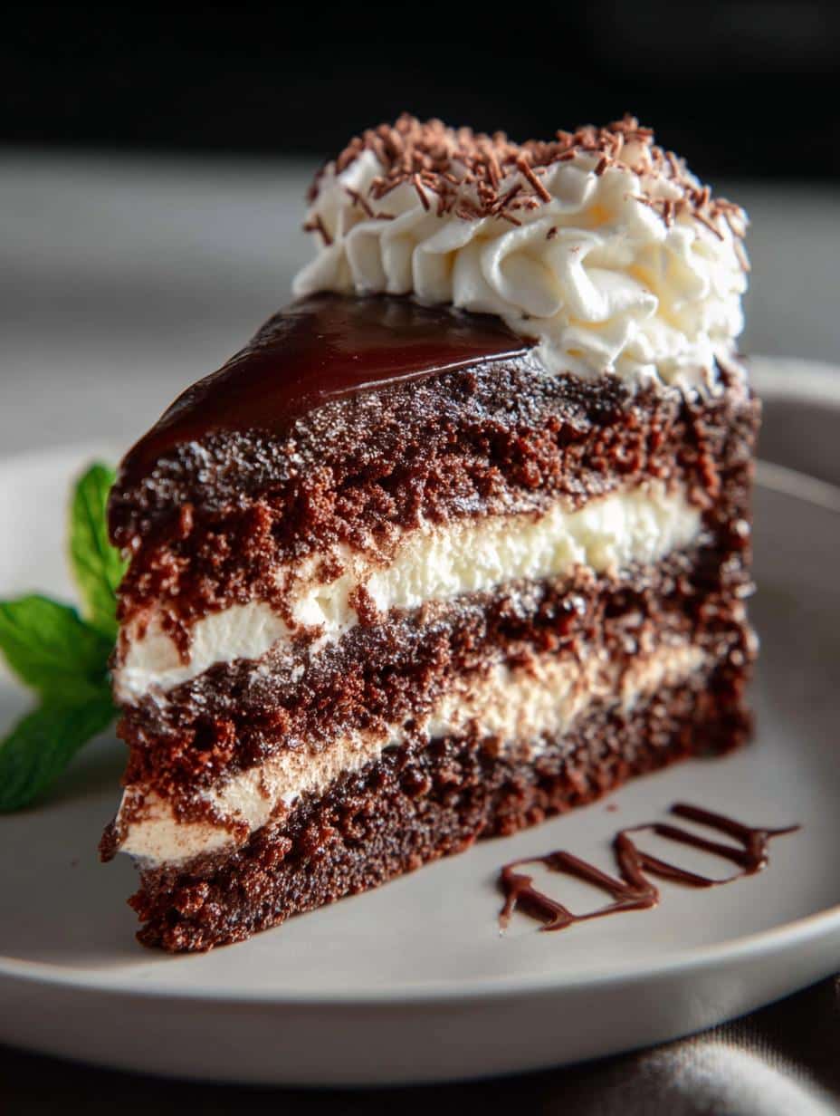 Tuxedo Cake: 10 Stunning Layers of Chocolate Indulgence 2 Tuxedo Cake: 10 Stunning Layers of Chocolate Indulgence - Tuxedo Cake - main visual representation