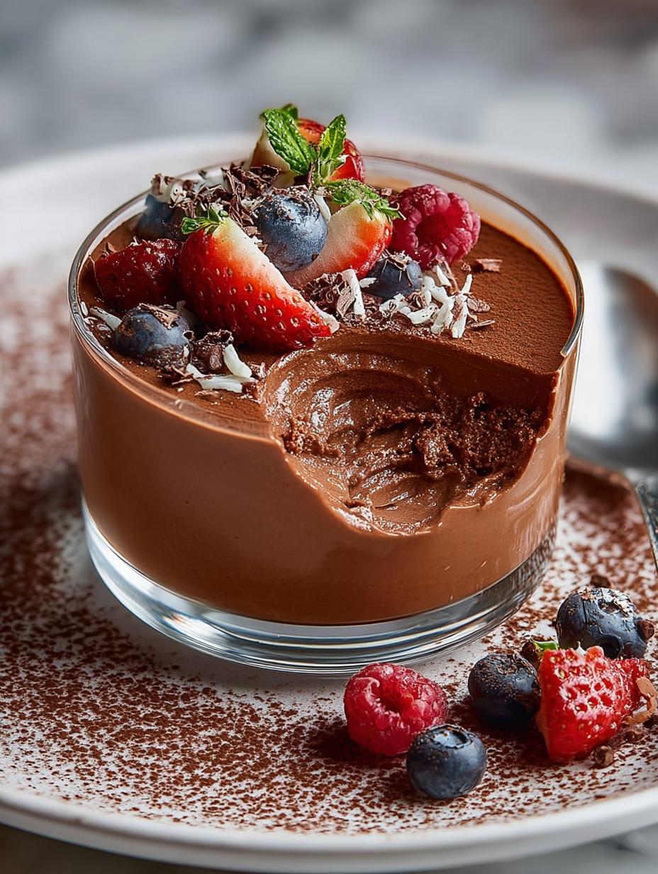 Vegan Chocolate Mousse with Raspberry Compote Recipe - Vegan Chocolate Mousse with - additional detail