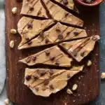 Delicious Chocolate Peanut Butter Frozen Yogurt Bark with toppings