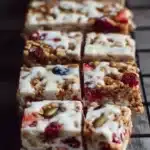 Homemade frozen yogurt granola bars displayed on a plate
