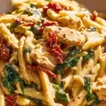 Delicious Marry Me Chicken Pasta dish served with fresh herbs