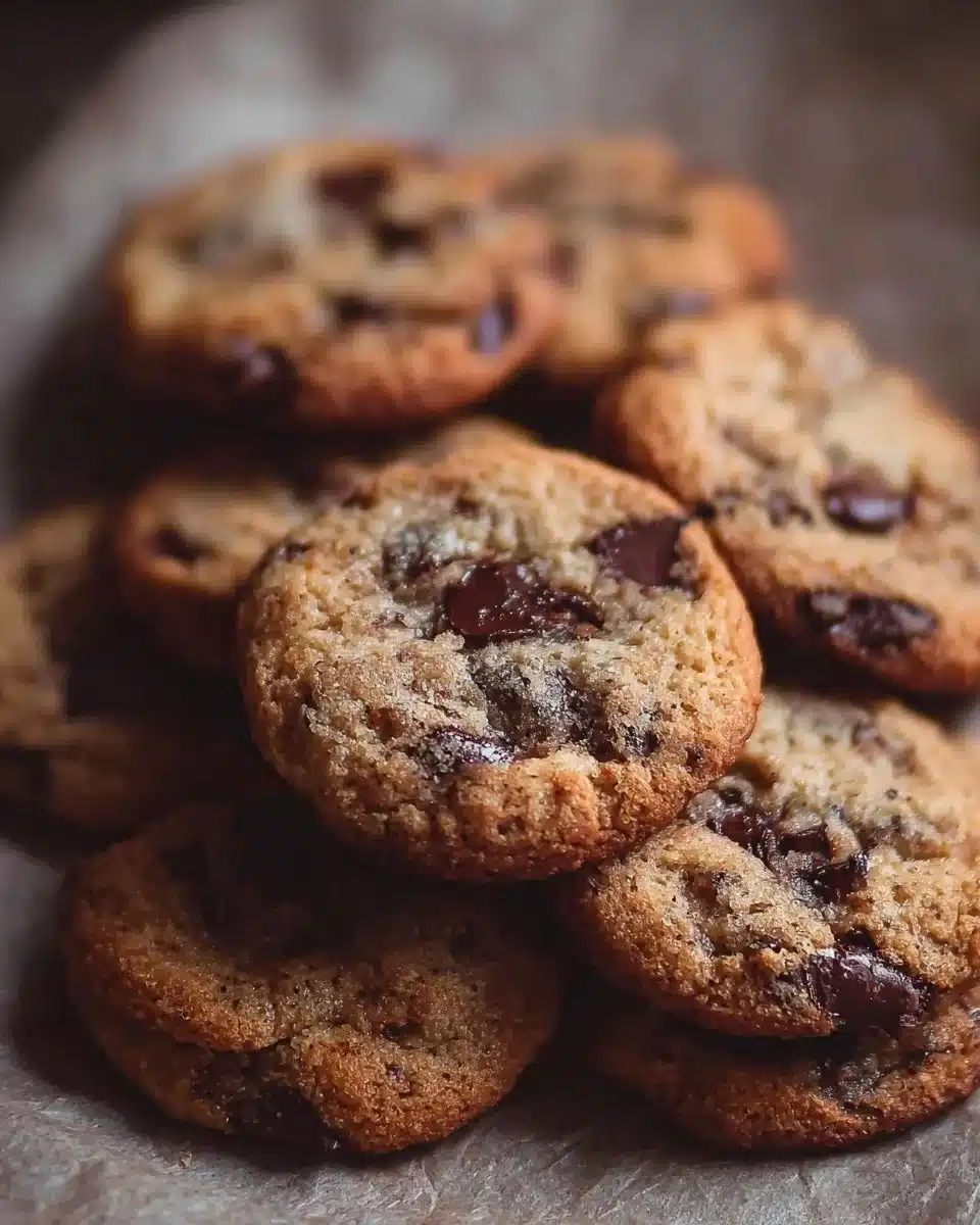 Soft and chewy banana chocolate chip cookies on a plate