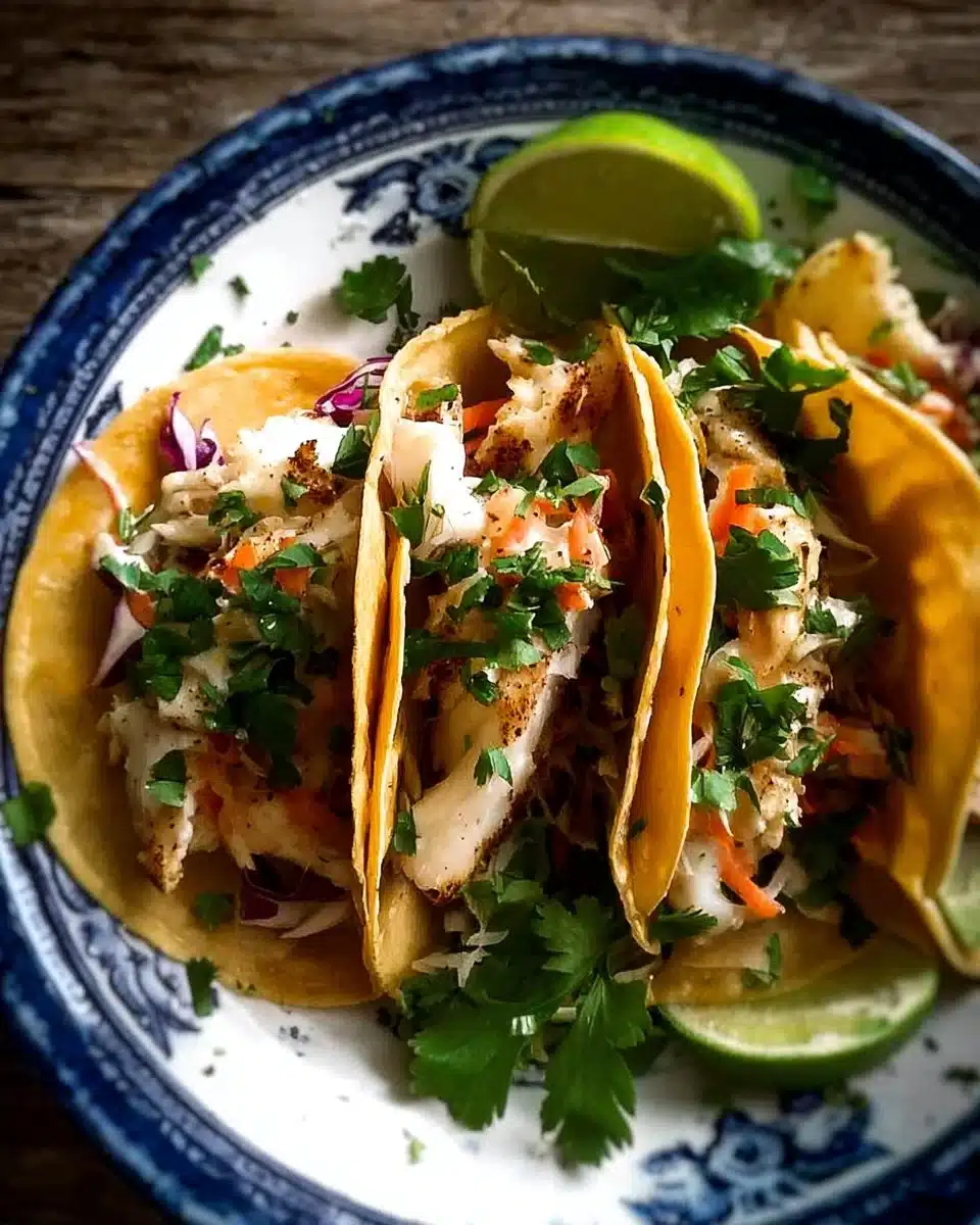 Delicious fish tacos topped with fresh ingredients and sauces