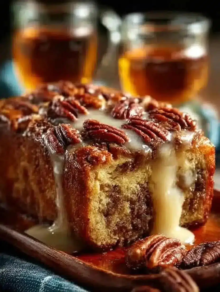 Irresistible Pecan Bourbon Bread 1 Irresistible Pecan Bourbon Bread freshly baked with pecans and bourbon.