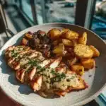 Plate of seasoned grilled chicken wings served with side dishes