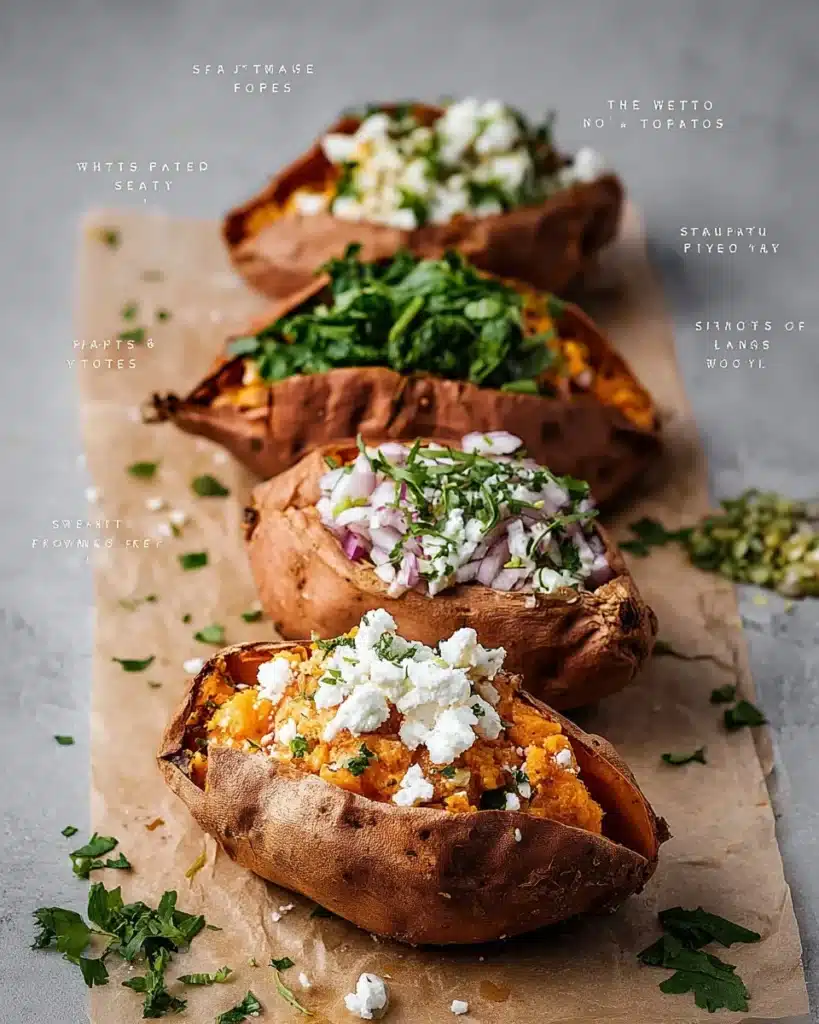 Delicious stuffed sweet potatoes filled with savory ingredients