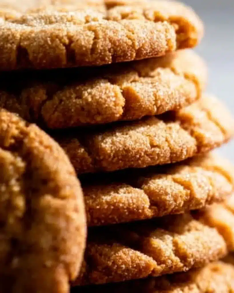 Plate of very peanut butter cookies with a sprinkle of salt