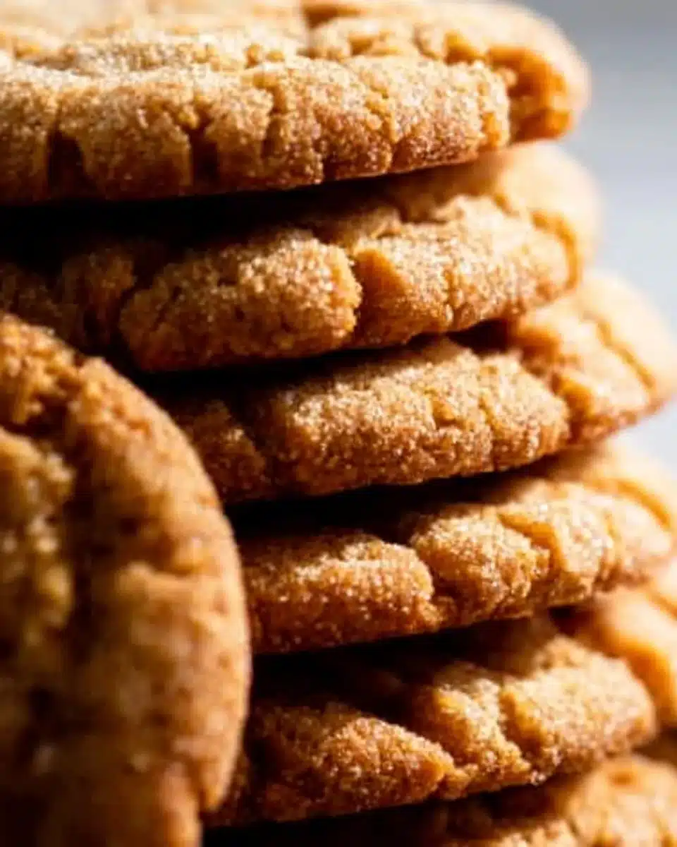 Plate of very peanut butter cookies with a sprinkle of salt