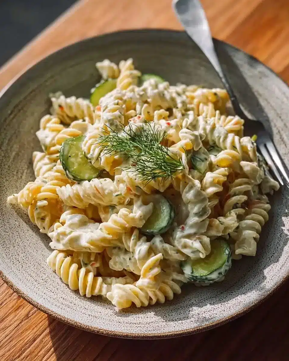 Zesty Simple Dill Pickle Pasta Salad for Summer Fun