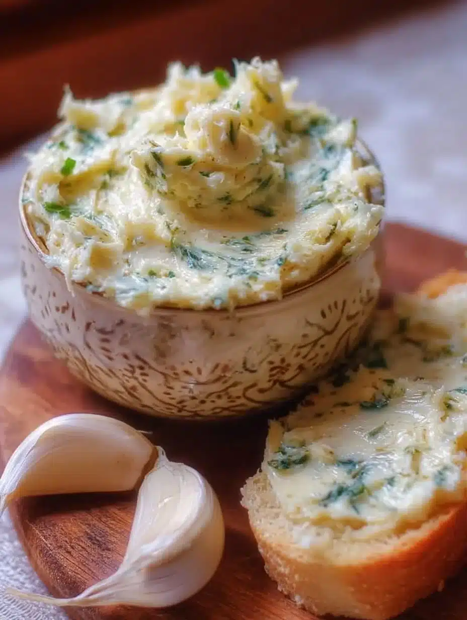 Homemade creamy garlic butter ready to elevate any meal.