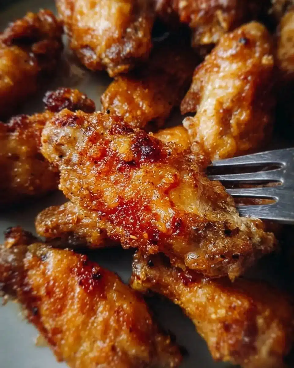 Crispy air fryer Chinese chicken wings garnished with sesame seeds and green onions