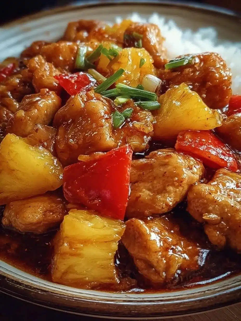 Slow Cooker Pineapple Chicken with vibrant pineapple and tender chicken pieces