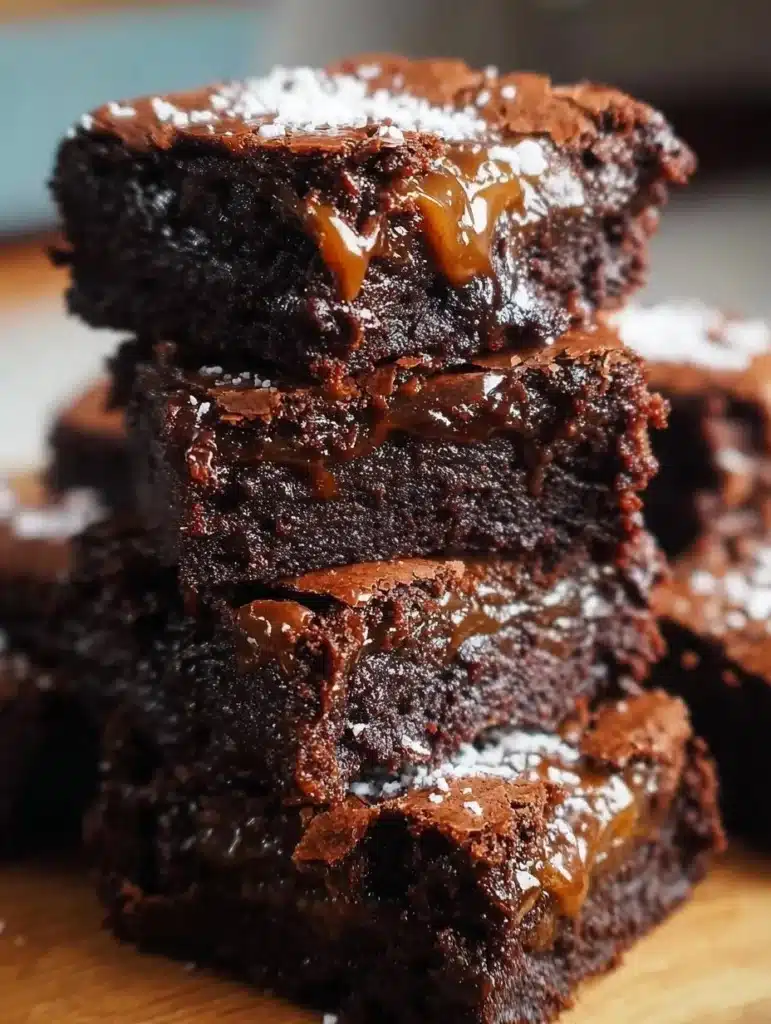 Delicious Samoa brownies topped with coconut and caramel.