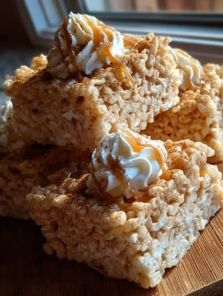 Texas Roadhouse-style Rice Krispie Treats topped with melted marshmallows