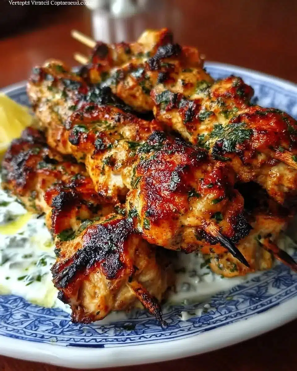 Yogurt Marinated Chicken Skewers